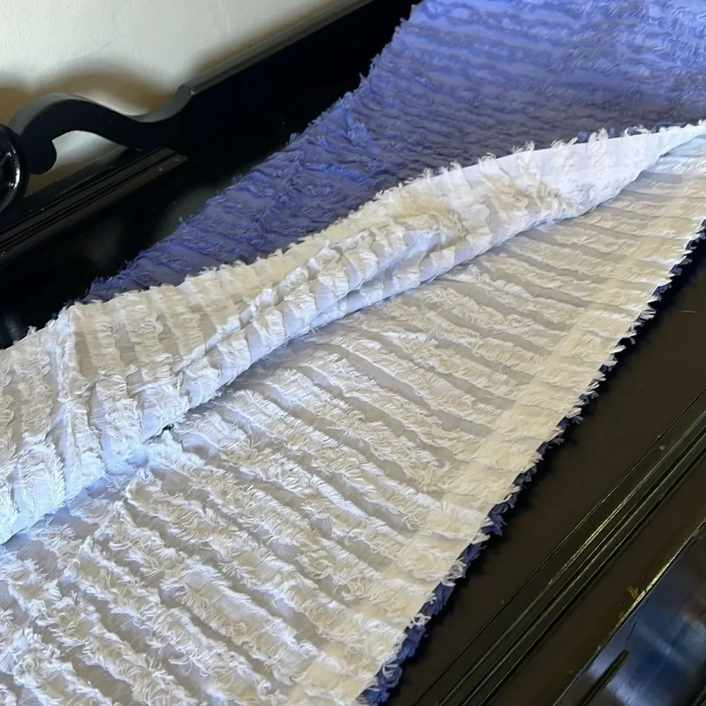 Pottery Barn Teen Textural Ombre Curtain  Marine Blue Color